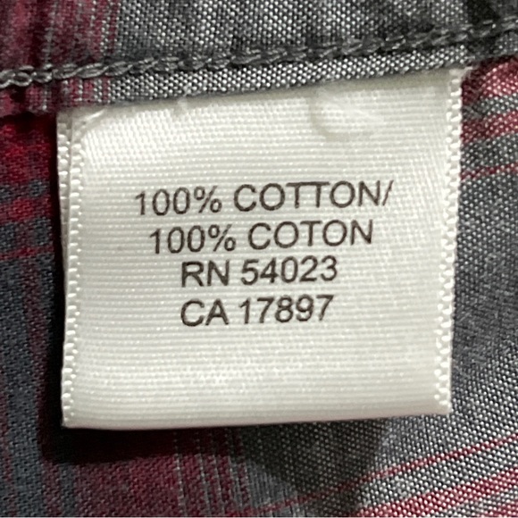 Banana Republic Factory Mens XL Shirt Button Up Long Sleeves Red/GrayPlaid - Picture 11 of 13